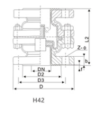 衬氟立式止回阀H42