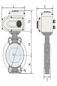 电动衬氟碟阀