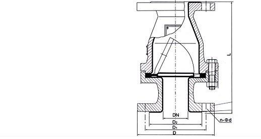 Fluorine backed swing check valve H44